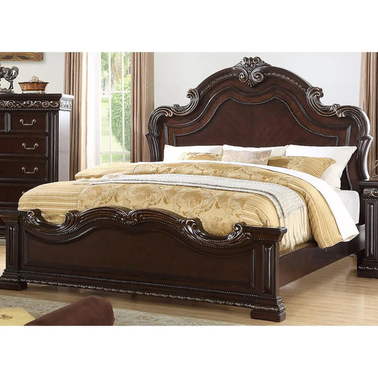 Best Master Furniture B1005 California King Bed Africa California King Size Bed, Dark Cherry